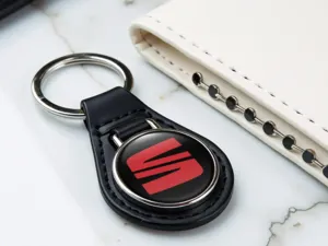 Seat Leather Key Ring High-Quality Domed Racing Design